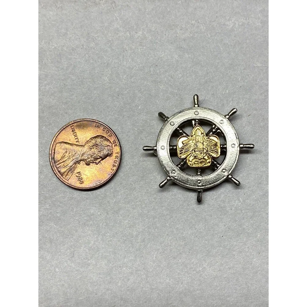 Vintage Girl Scouts Ship Wheel Pin